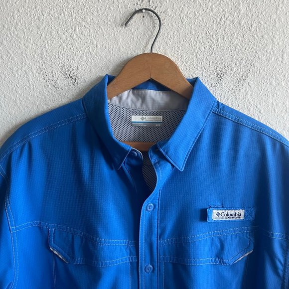 NWOT Columbia Men's PFG Low Drag Offshore Blue Short Sleeve Shirt Size M - Picture 5 of 11